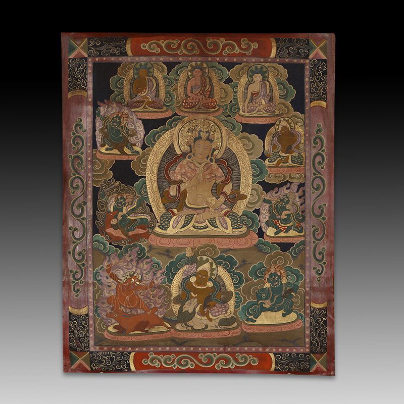 Chinese Qing Dynasty painting Buddhist Thangka (1 of 5)