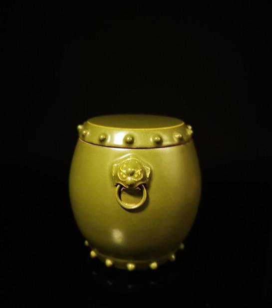 Chinese Tea Kiln Porcelain Drum Shape: Chinese Tea Kiln Porcelain Drum Shape.Size:18*16cm