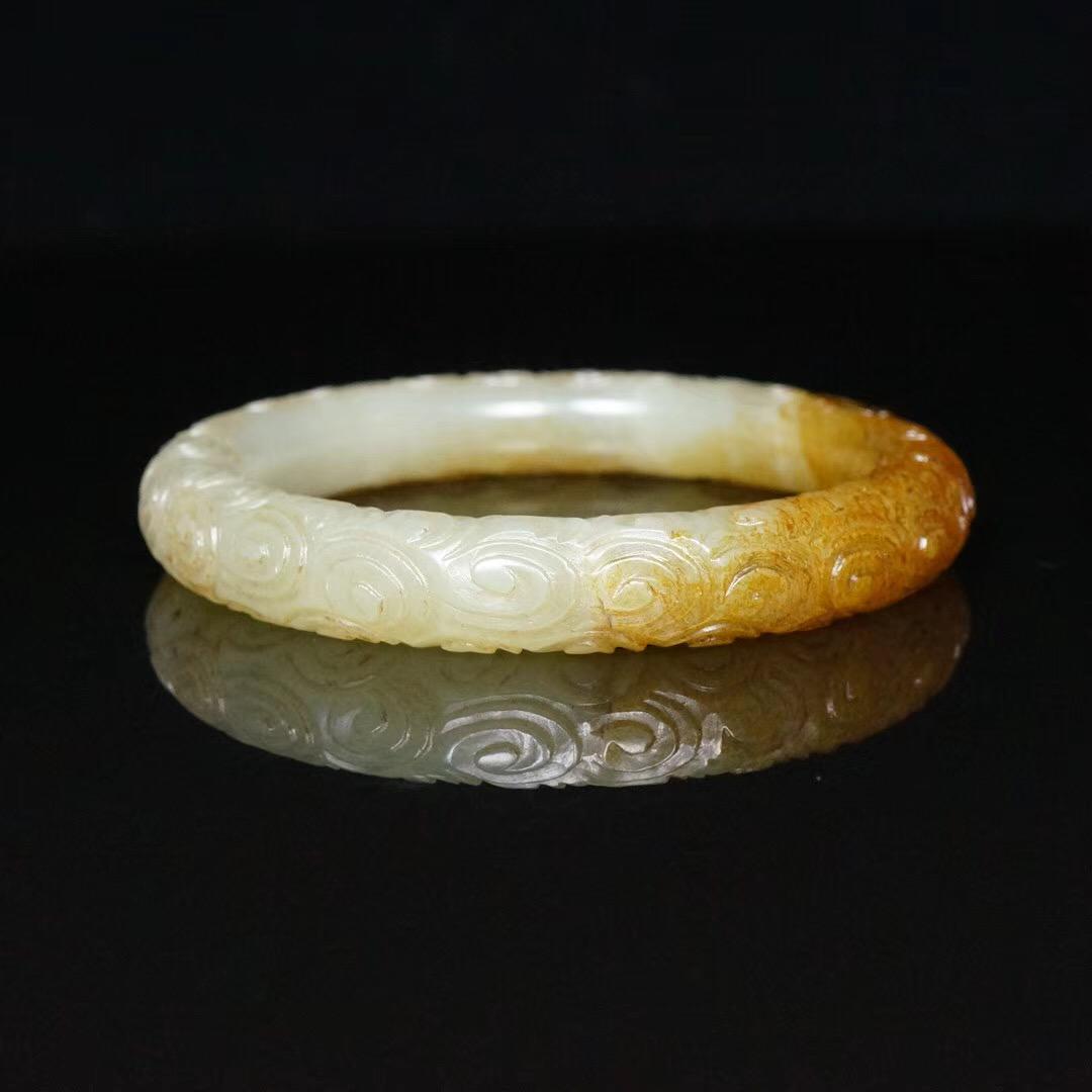 Chinese Hetian Jade Bangle Bracelet (1 of 9)