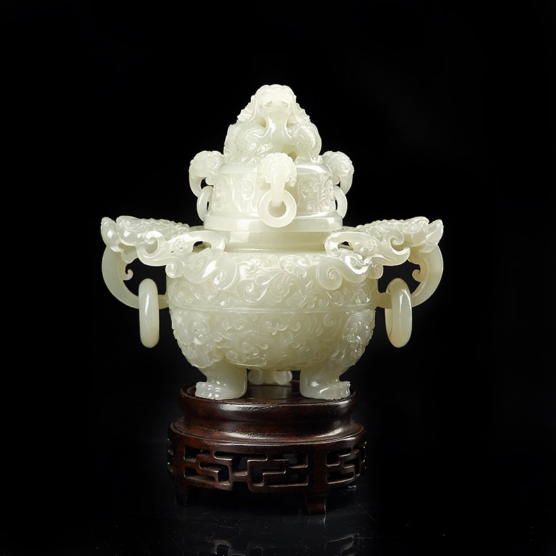 Hotan white jade incense burner in the qing dynasty (1 of 5)
