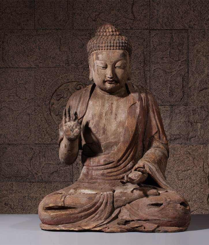 Large size in the qing dynasty wooden tire add shakyamu (1 of 10)