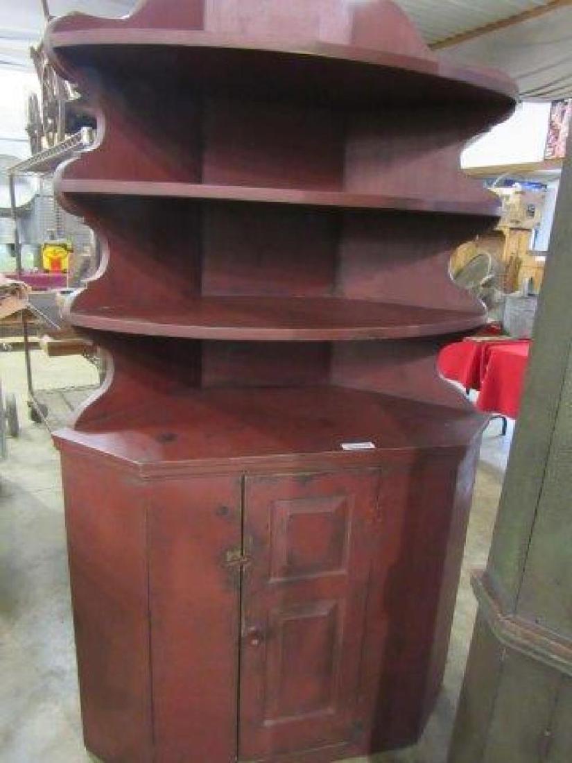 Primitive painted corner cabinet (1 of 14)