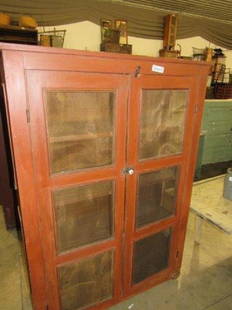 Primitive screened Jelly Cupboard: Primitive screened Jelly Cupboard 59" h x 41" w x 15" d