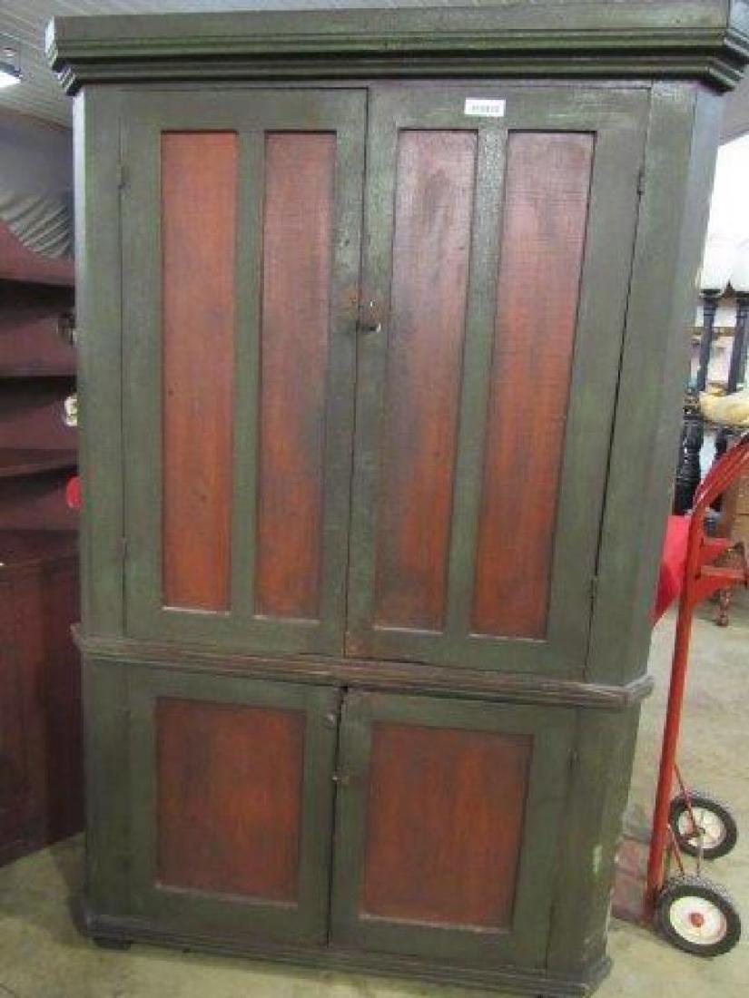 Awesome primitive painted corner cabinet (1 of 17)
