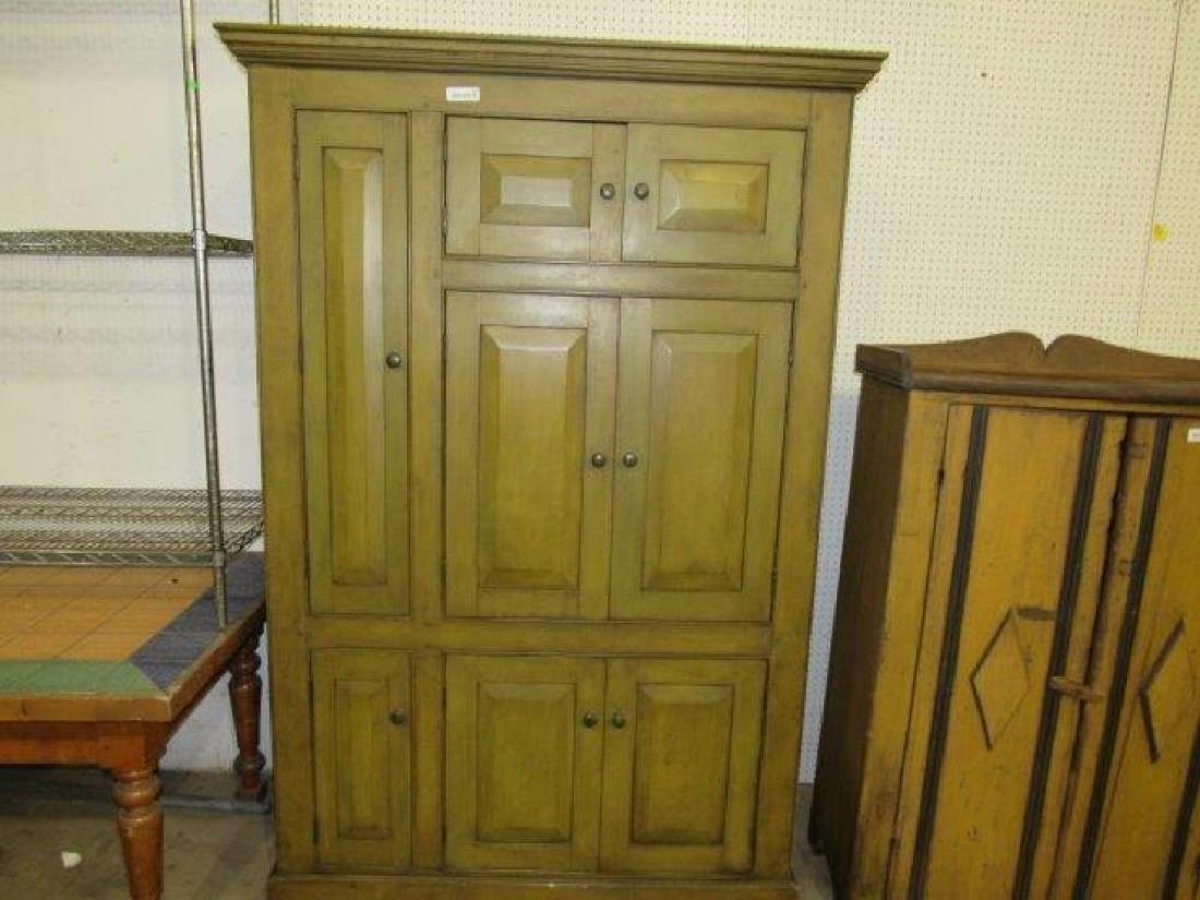 Mustard painted entertainment center (1 of 3)