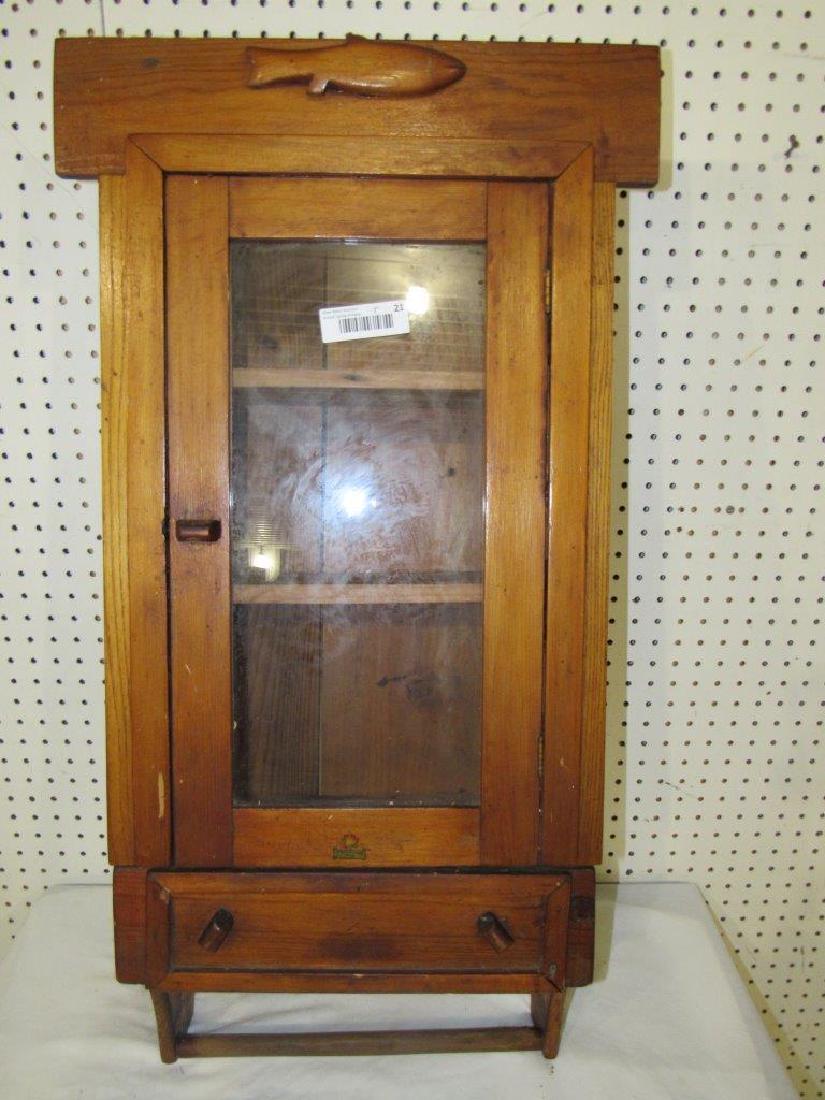 Hanging cabinet with carved fish (1 of 6)
