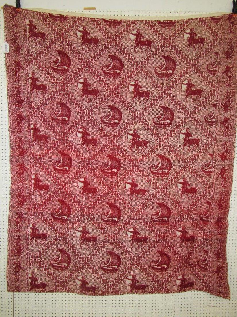 Victorian era Nautical woven coverlet (1 of 3)