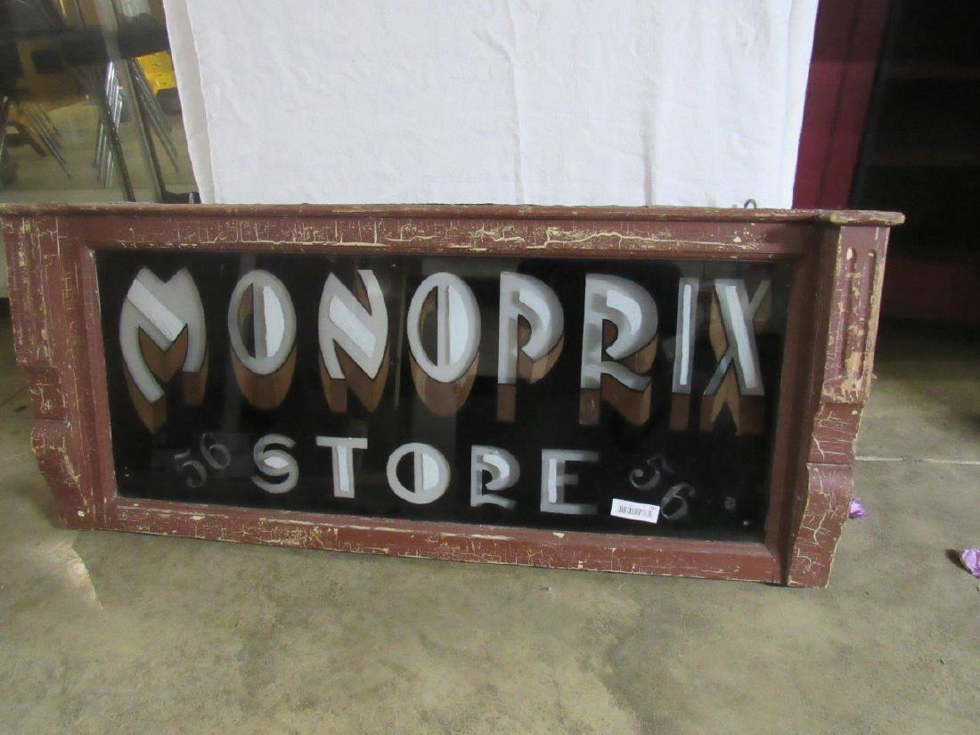 Awesome reverse painted on glass Monoprix Store sign (1 of 4)