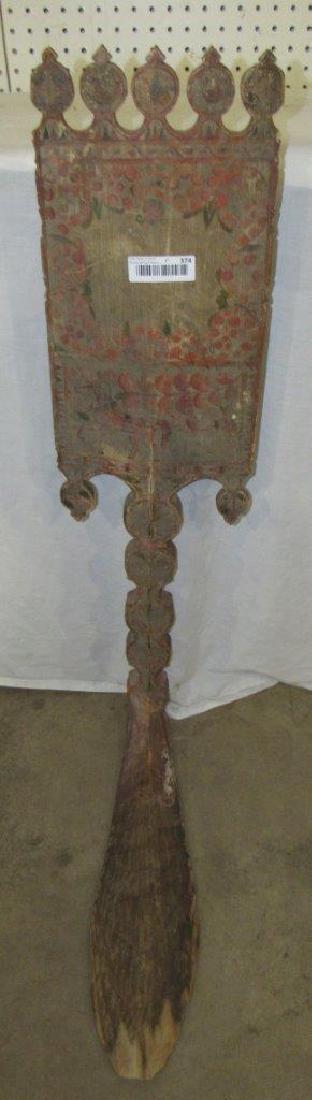 Hand decorated Scandinavian wood andiron: Hand decorated Scandinavian wood andiron