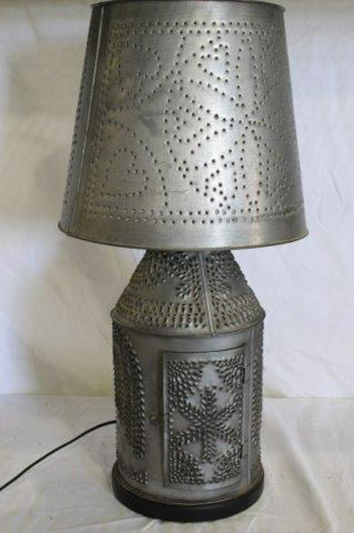 Primitive Punched Tin Table lamp (1 of 6)