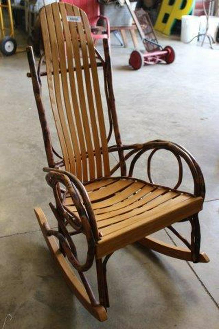 20th Century Hickory rocker: 44" h x 23" w x 26" d 