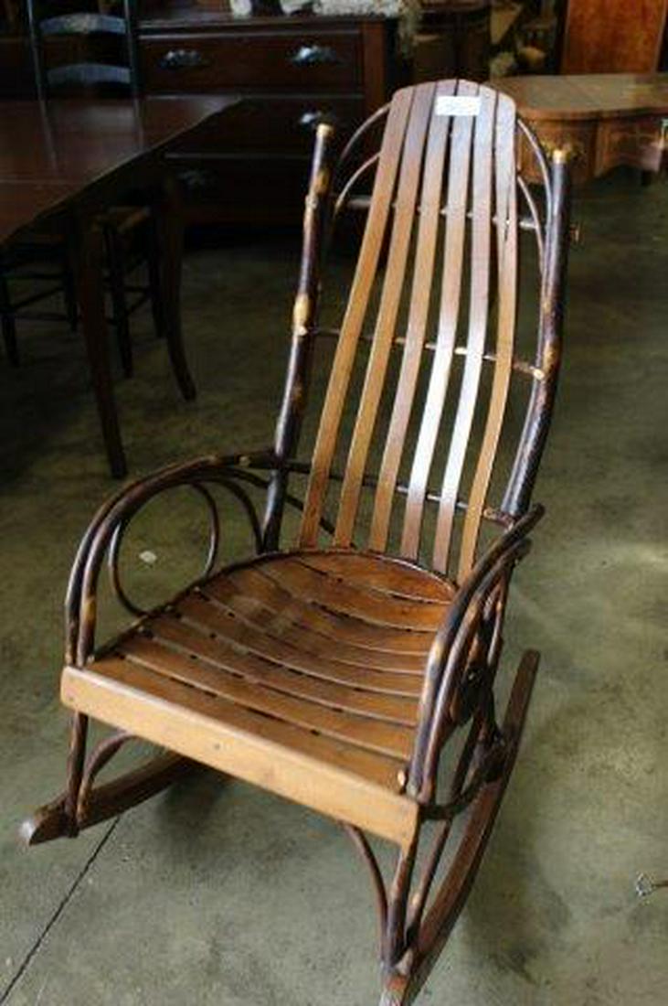 20th Century Hickory rocker: 43" x 23" x " 33