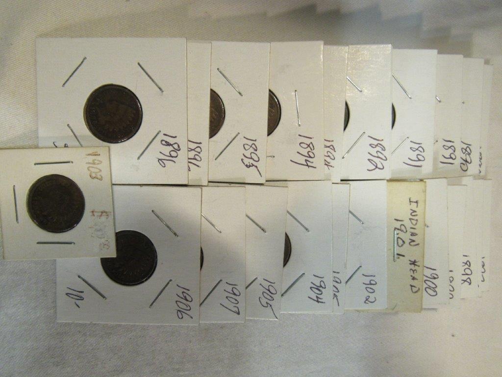 24 Indian Head Pennies 1888-1907 (1 of 4)