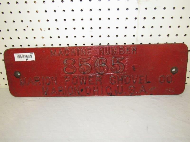 Marion Power Shovel Co. Cast Iron Embossed Plaque (1 of 4)