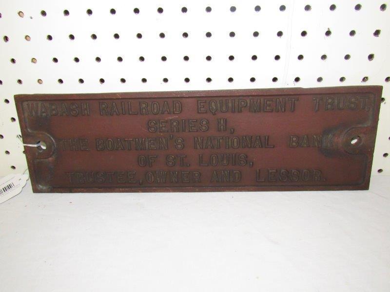 Wabash Railroad Cast Iron Embossed Plaque (1 of 4)