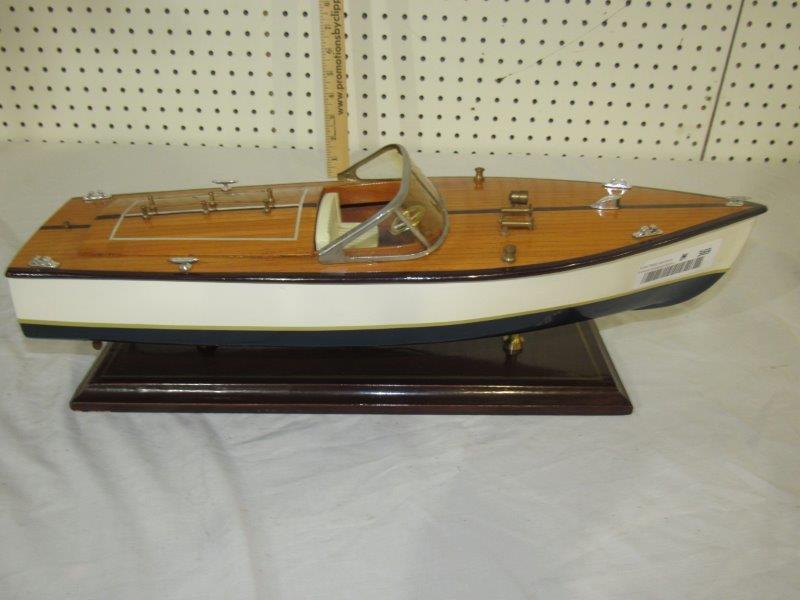 Nicely Detailed Model Boat: Approximately 20" long.