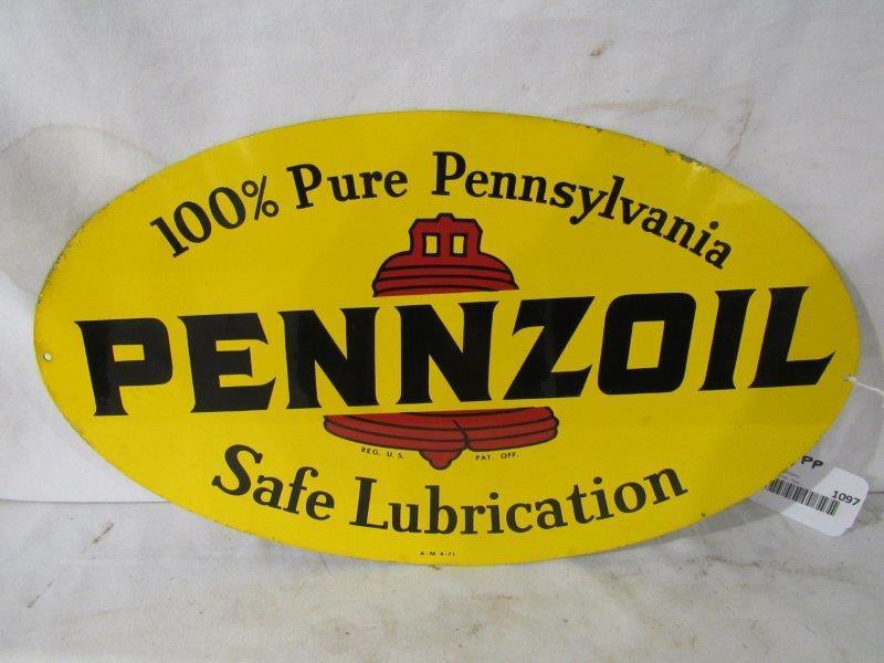 DST Small Pennzoil oval sign (1 of 7)