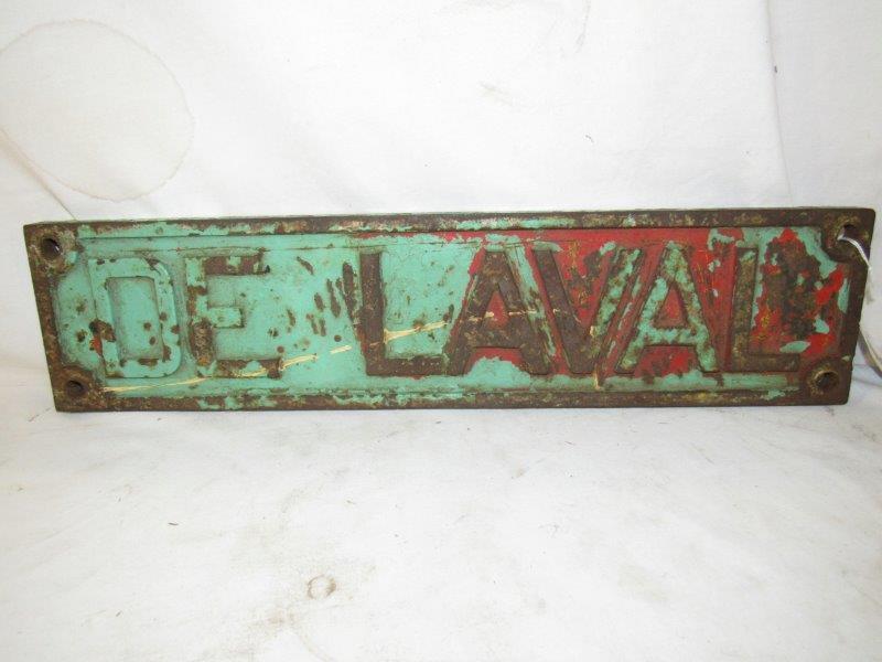Heavy cast-iron Delaval embossed sign (1 of 4)