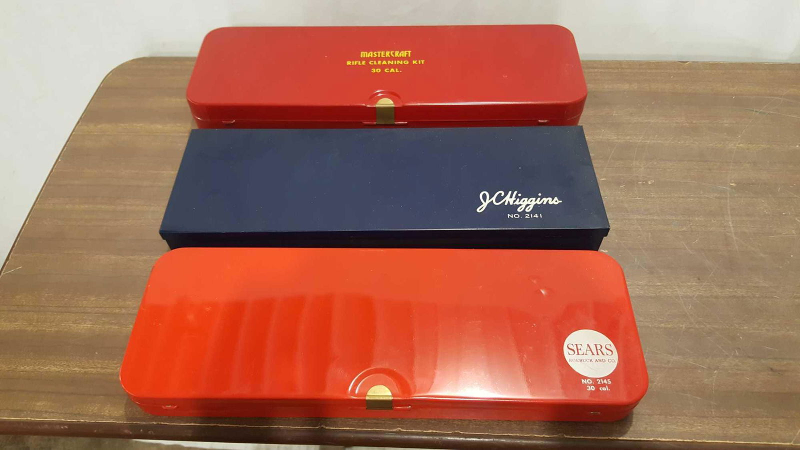 3 Rifle cleaning kits: 1- JC Higgins, 1- Mastercraft & 1- Sears