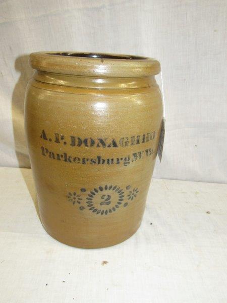 A.P. Donaghho 2 gallon decorated storage jar (1 of 5)