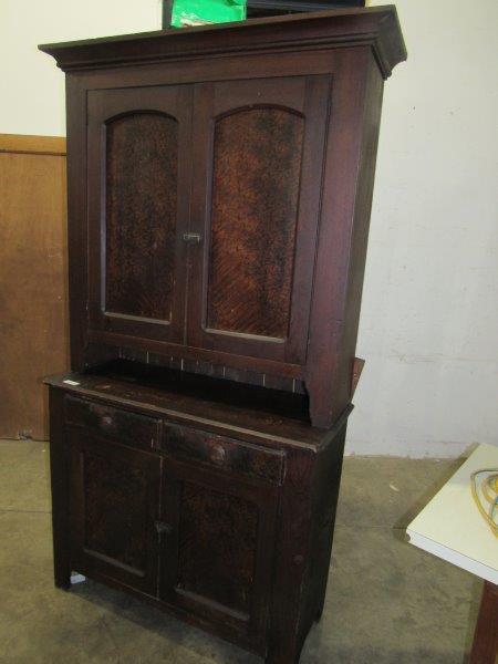Early American 2pc. step back cabinet (1 of 5)