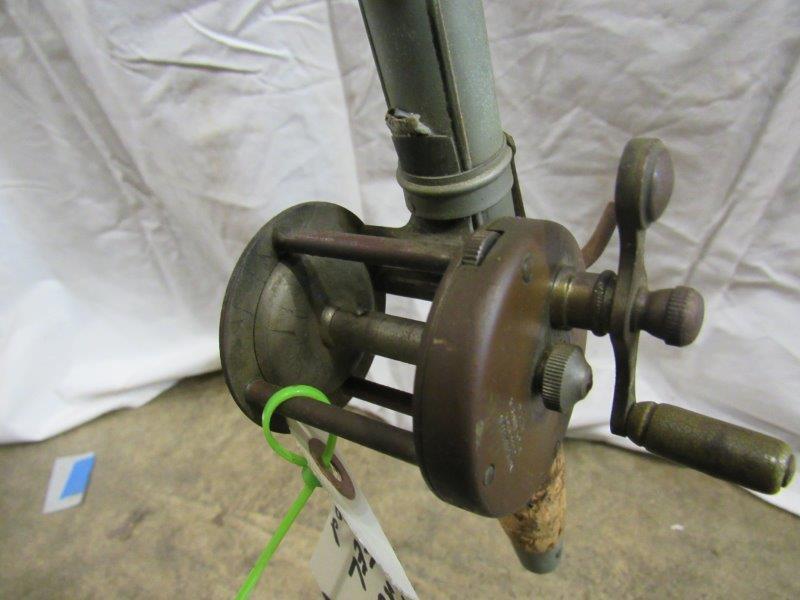 Winchester brass fishing reel with steel rod (1 of 7)