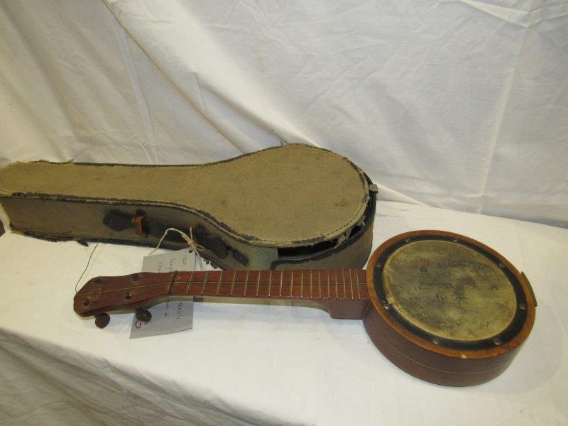 1920s folk Banjolele with signatures on vellum (1 of 8)
