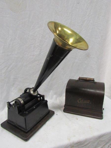 Edison Gem phonograph in original oak cabinet (1 of 8)