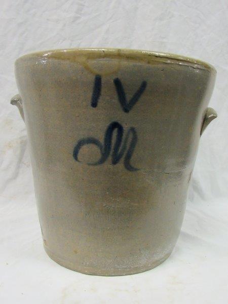 Unusual decorated tapered handled crock (1 of 6)