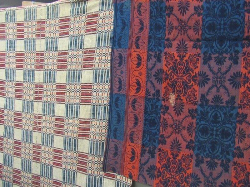 2- Antique woven multi-colored coverlets (1 of 19)