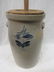 4 gal. decorated stoneware churn crock