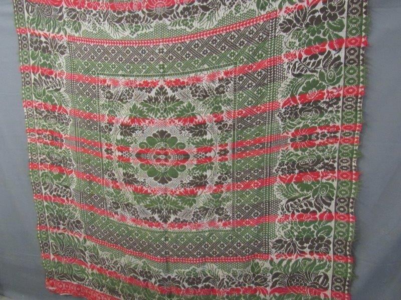 2- Antique woven multi-colored coverlets (1 of 20)