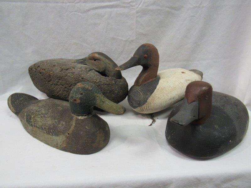 4- early painted wood duck decoys (1 of 14)