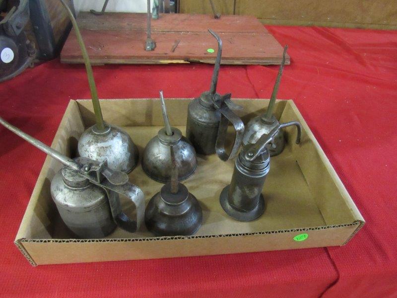 Lot of 7 Various Oil Cans (1 of 2)