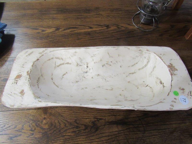 White Painted Trencher Bowl (1 of 3)