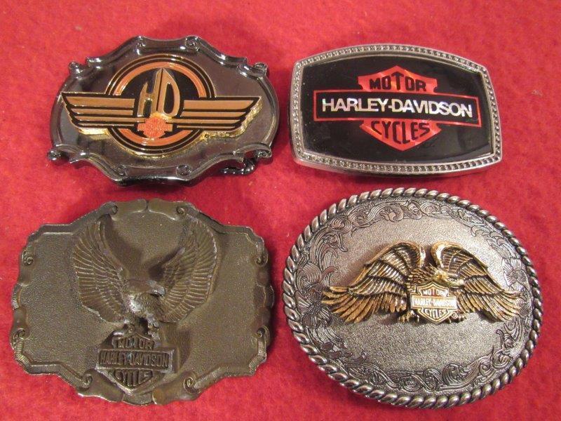 4 pce. Harley Davidson Buckles: This lot of buckles would make a great addition to any collection.