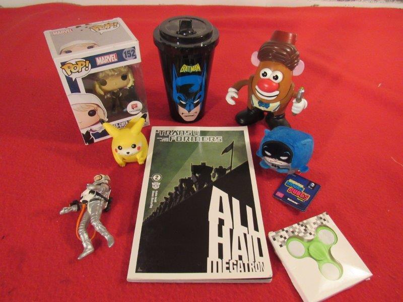 Lot of 8 misc. character toys/ tumbler/ book (1 of 7)
