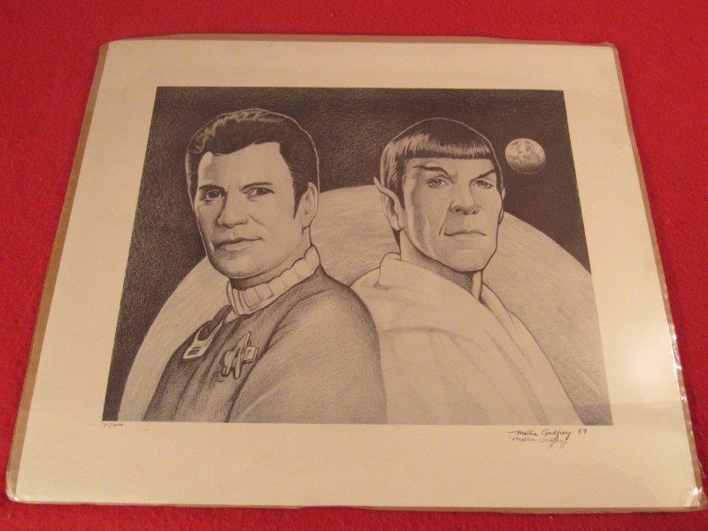 18" X 15" HAND SKETCHED STAR TREK ART SIGNED AND (1 of 4)