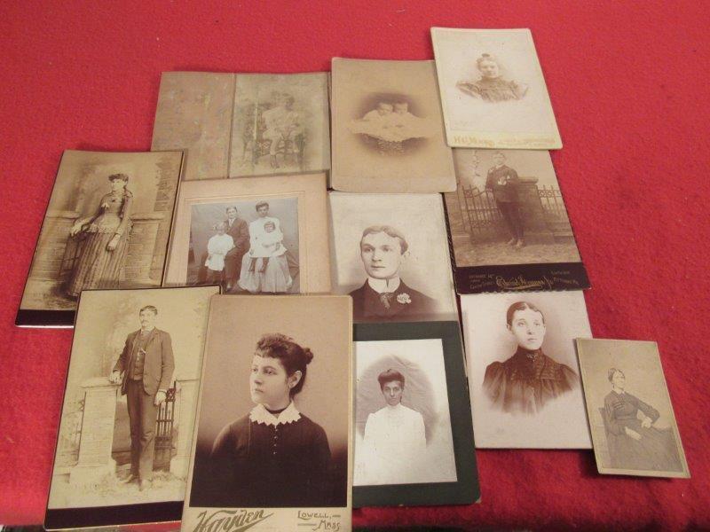 LOT OF 12 EARLY 1900'S PHOTOS/ CABINET CARDS (1 of 7)