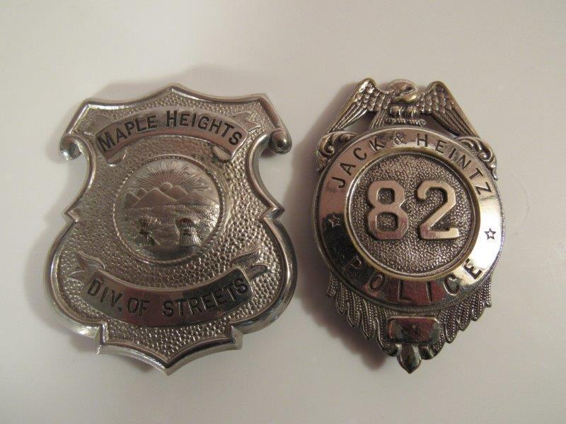 LOT OF 2 EARLY BADGES, JACK & HEINTZ POLICE #82- 1 (1 of 6)