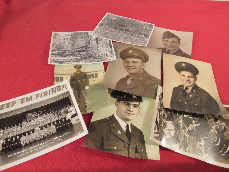 LOT OF 9 EARLY MILITARY PHOTOS INCLUDING 1943 US MARINE (1 of 12)