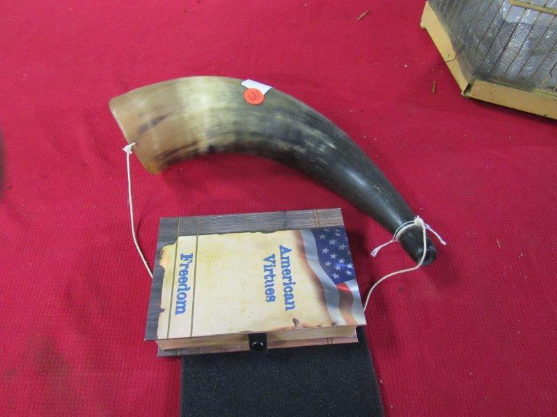 Powderhorn and American Virtues Freedom knife in case: .