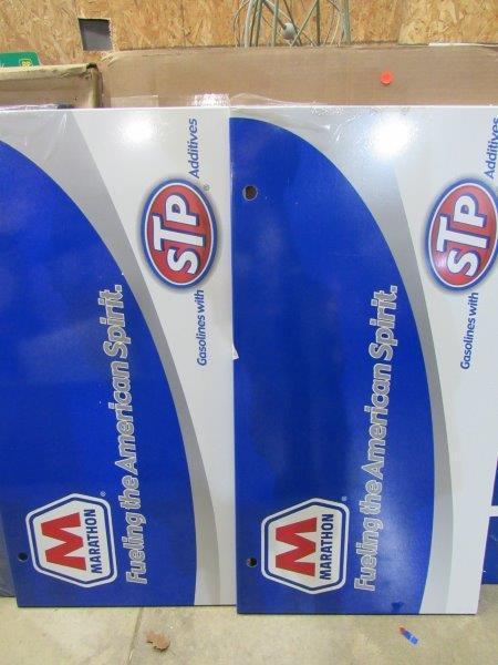 A pair of Marathon gas pump panels with box (1 of 4)