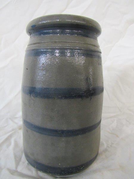 Decorated striper stoneware canning jar (1 of 7)