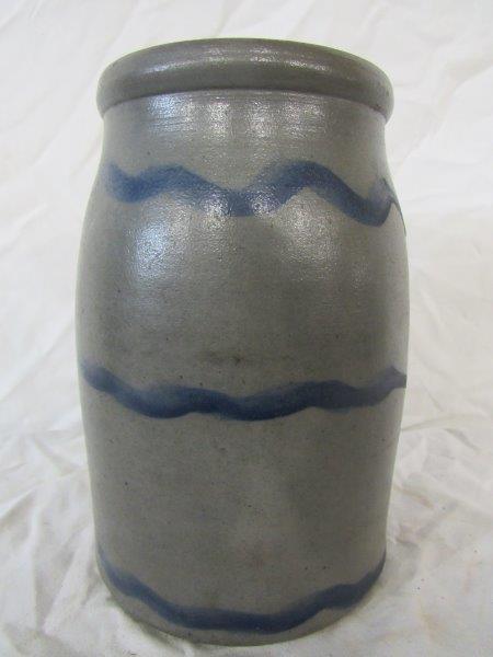 Excellent decorated striper stoneware canning jar (1 of 7)