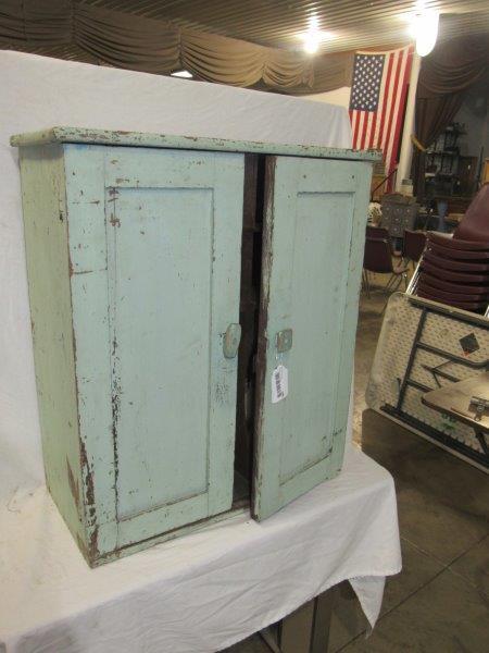 Primitive two door painted Depot cabinet (1 of 5)