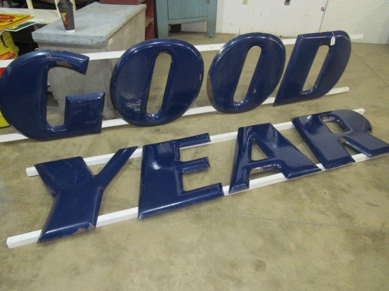 Blue porcelain 24" GOODYEAR letters sign (1 of 7)