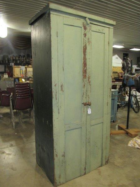 Incredible primitive painted Depot cabinet (1 of 9)