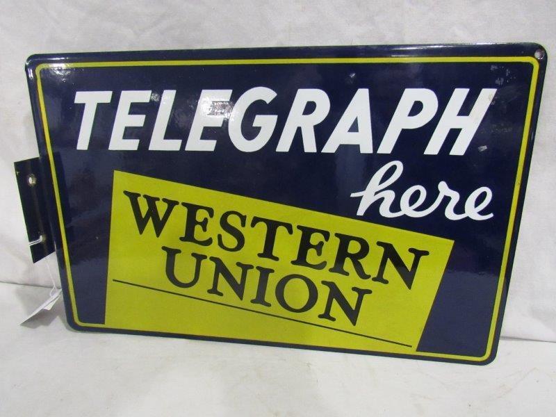 DSP "New" Western Union Telegraph flange sign (1 of 4)