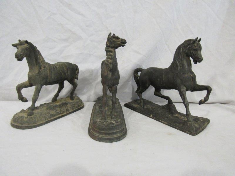 3-Early Metal Horse figurines (1 of 12)